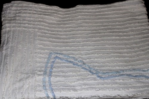 Vintage 1950's Chenille Baby Bedspread Crib Blanket Puppy Floral 40X48 - Picture 11 of 12