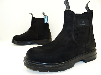 Gant Gretty Chelsea Stiefelette Boots Stiefel Herren Schuhe Leder  Schwarz