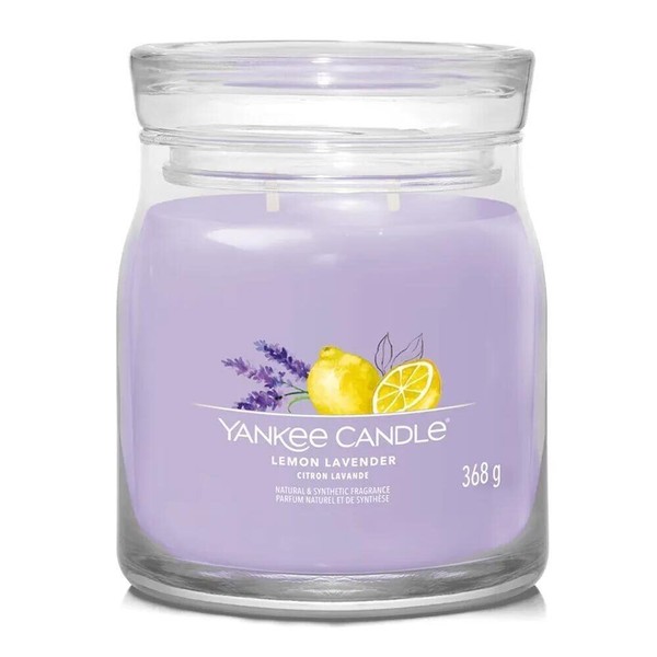 Yankee Candle Candela Profumata Signature Jar Media Lemon Lavander Giara-image