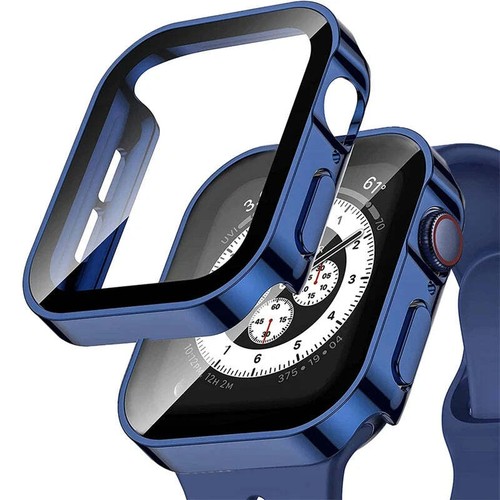 Tempered Glass Case for Apple Watch 45mm 41mm 44mm 40mm Screen Protector Hard PC - Picture 11 of 34