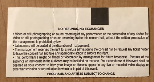 DALTREY SINGS TOWNSHEND RARE VINTAGE 1994 TICKET STUB 2/23/94 CARNEGIE HALL NYC - Picture 2 of 2