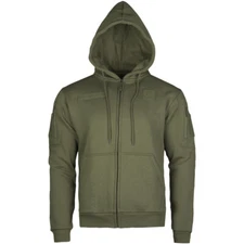 Mil-Tec Tactical Zipped Hoodie Mens Outdoor Running Paintball Gym Ranger Green