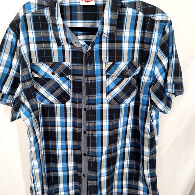 Lee cooper men's dress shirt button down with pockets logo buttons on sleeve...
