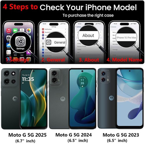 Coque antichoc pour Motorola Moto G 5G 2025 2024 2023 + vitre écran - Photo 24 sur 58