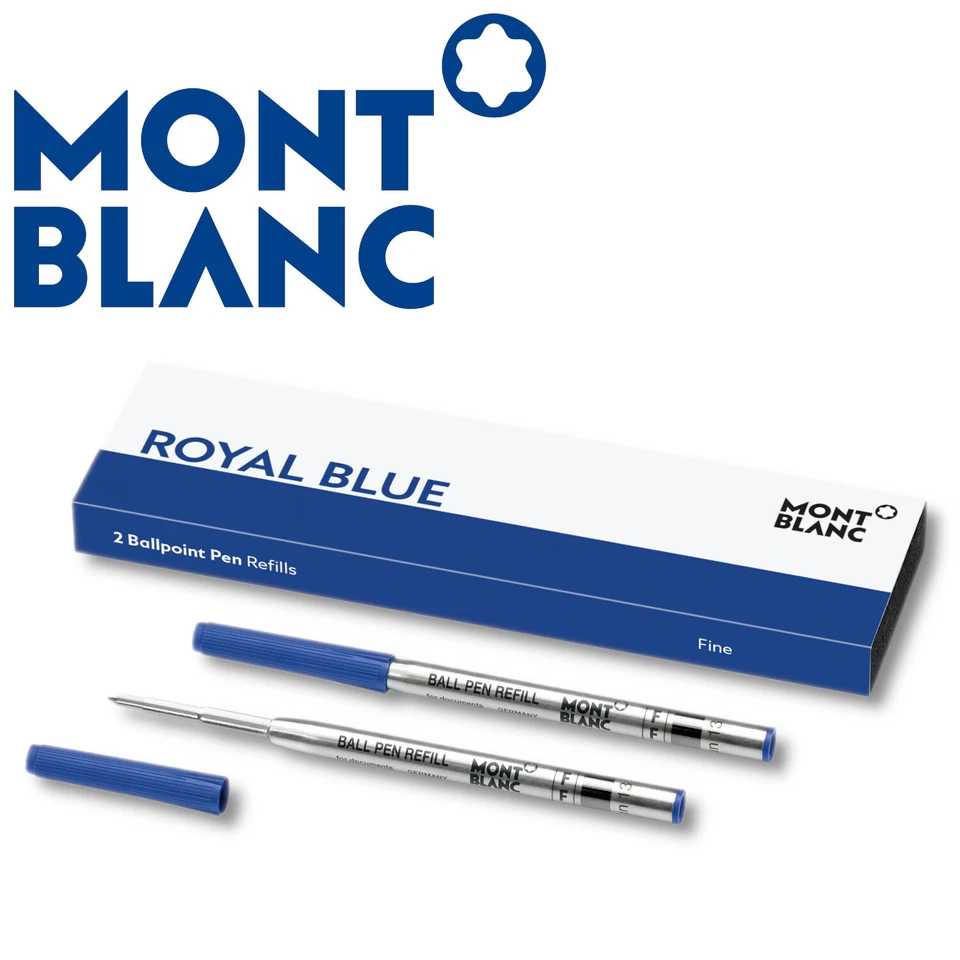 Montblanc Kugelschreibermine Mine Refills F Royal Blue blau 2 Stück