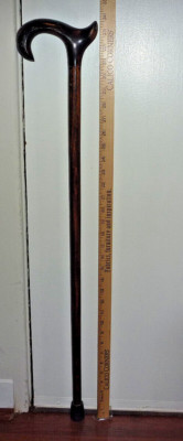 Vtg HARVY Right Hand Palm Grip WOOD Walking Stick/Cane ~34'' High x 6W x 1¼ Tip