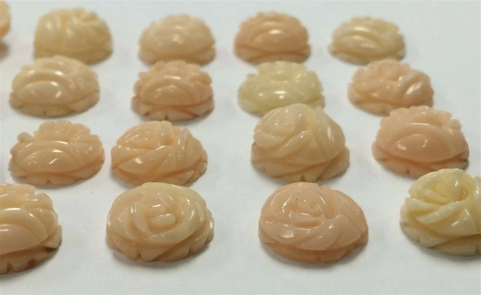 1 винтажная подлинная раковина ручной работы цветок розы кабошон камея E185 - Изображение 3 из 4