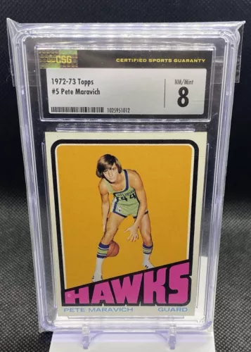 1972-73 Topps Basketball #5 Pete Maravich CSG 8 NM/MT