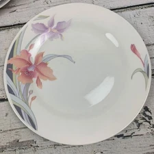 Brinton Fine Porcelain Decorative Plate with Orchid Design Floral Pattern