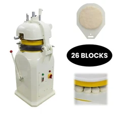 Commercial Bakery Dough Cutter and Rolling Rounder Machine 26 Block 50g-150g