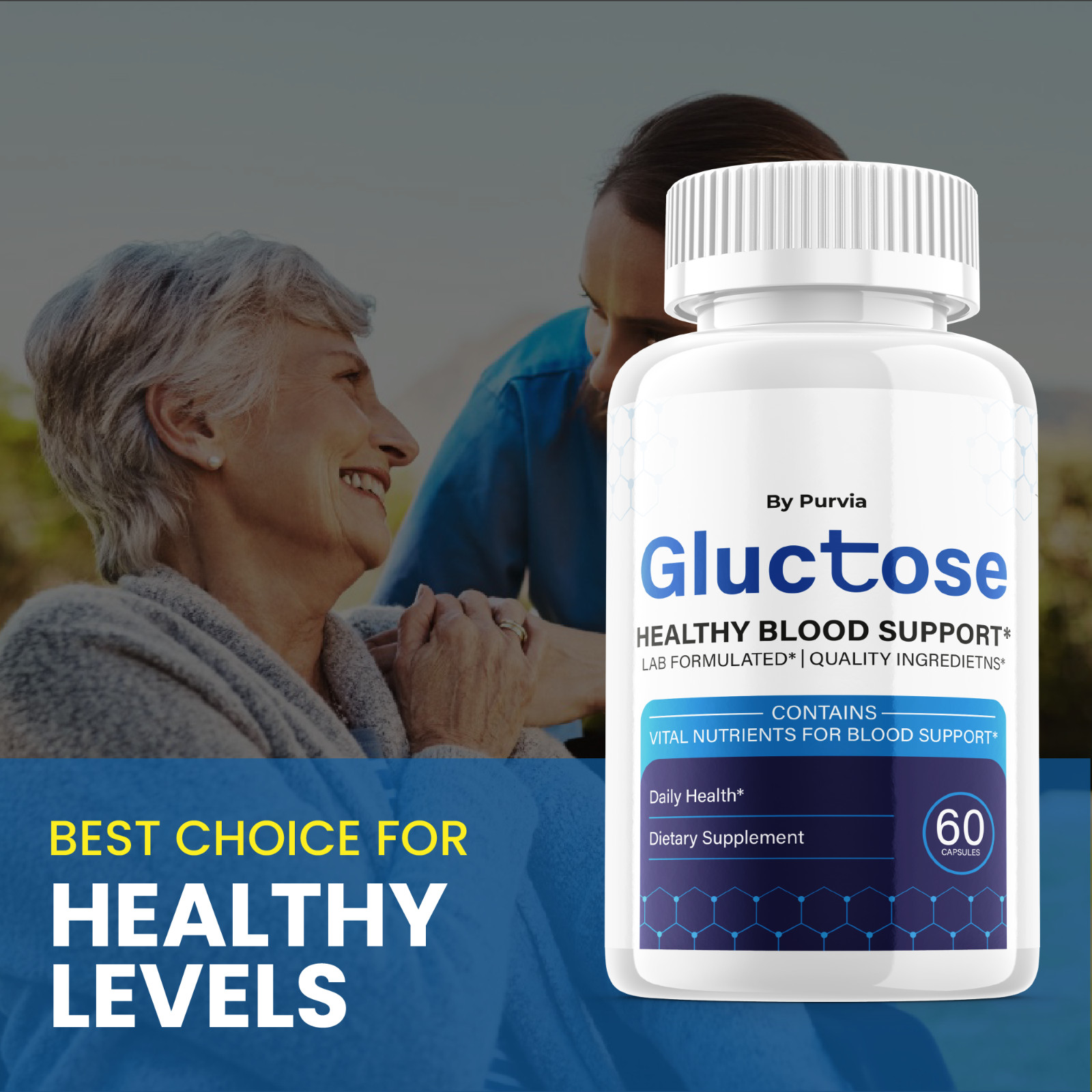 Gluctose Advanced Support Supplement, Tablets for Maximum Strength (60 Capsules)