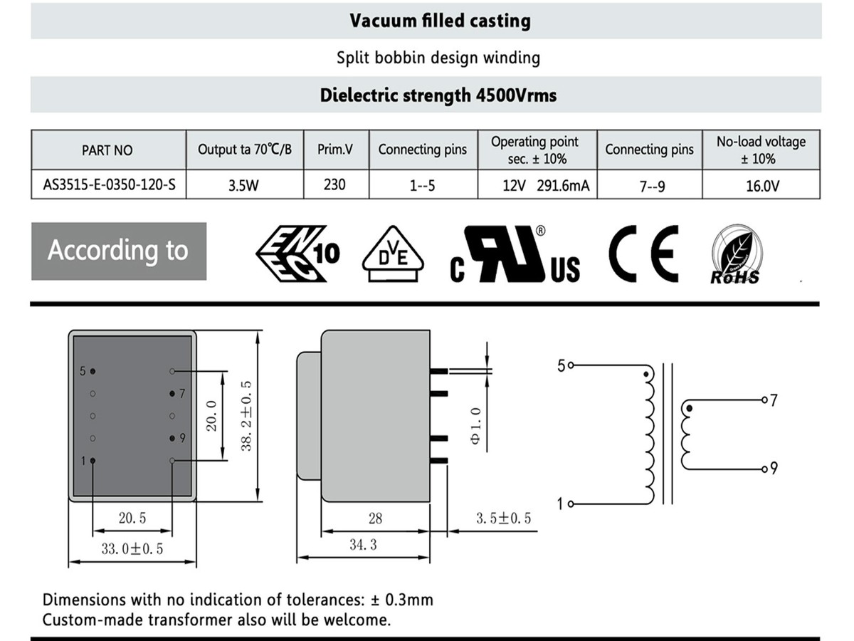 Trasformatore Incapsulato Resinato Myrra 44328, Primario 230V - Foto 7