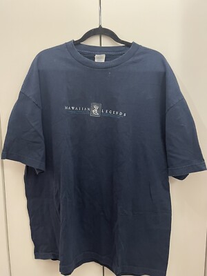 Vintage 90s Hawaiian Legends T Shirt 2XL AAA Tag Navy Blur