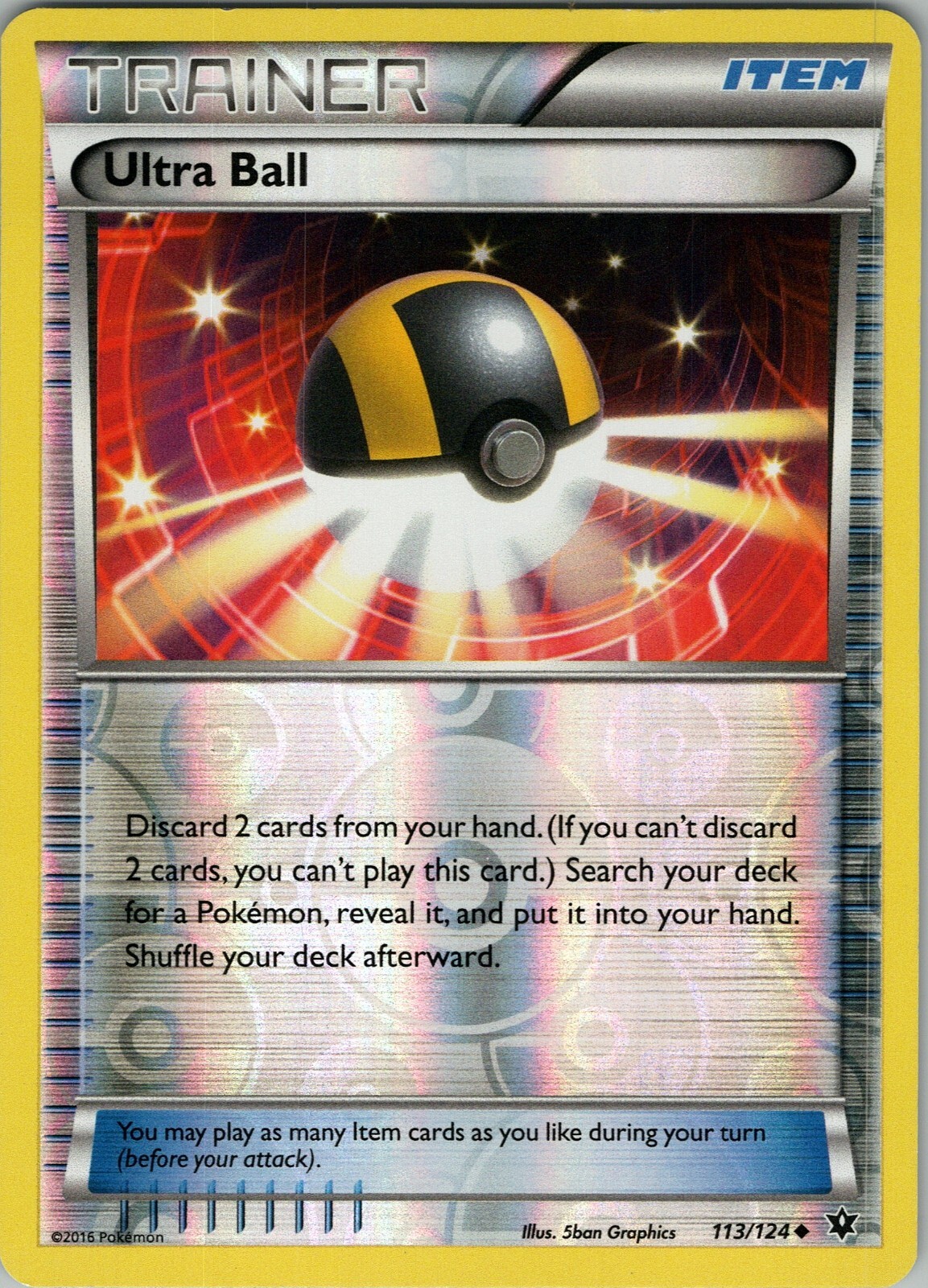 Ultra Ball 113/124 Uncommon - Pokemon TCG XY: Fates Collide - Reverse Holo (LP)