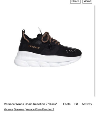 Versace Wmns Chain Reaction 2 'Black' | eBay