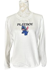 Playboy Embroidered Crewneck Sweatshirt White - Size Small