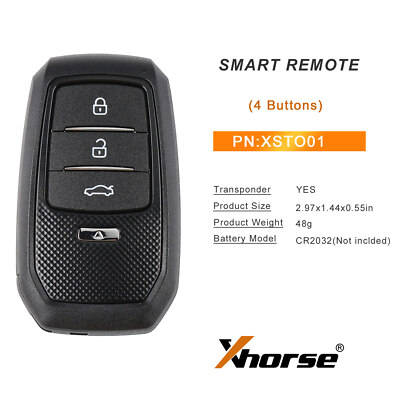 Xhorse XSTO01EN FENG.T Univeral Smart Key For Toyota XM38 Support 4D 8A 4A