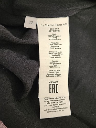 MALENE BIRGER Midi Openwork Dress Size 32 Asymmetric Hem Crew Neck Long Sleeve - 第 8/13 張圖片