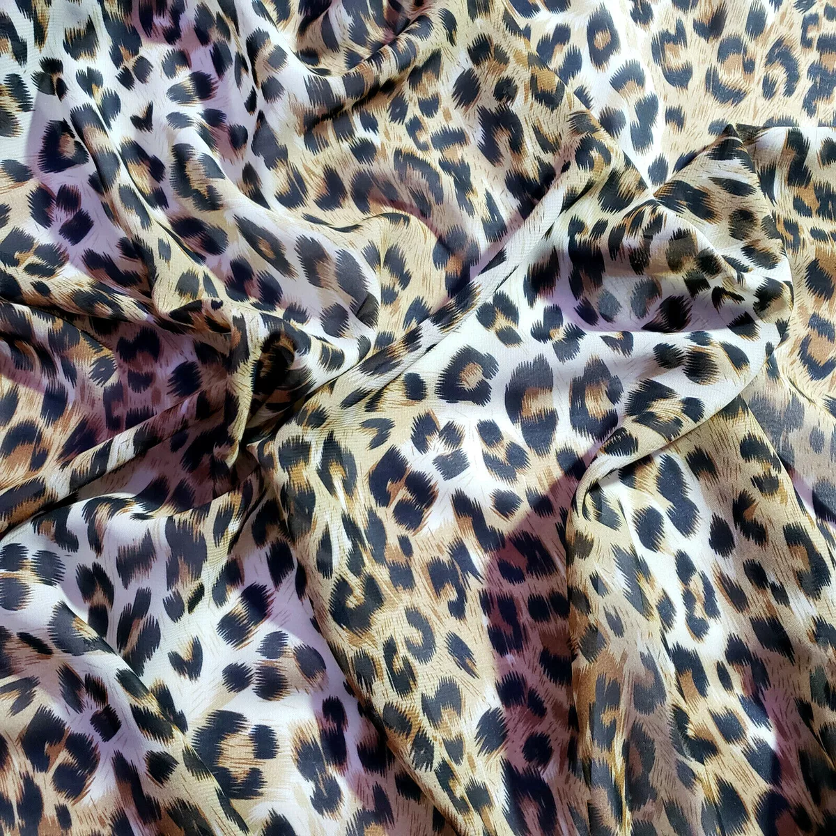Leopard print chiffon fabric deals