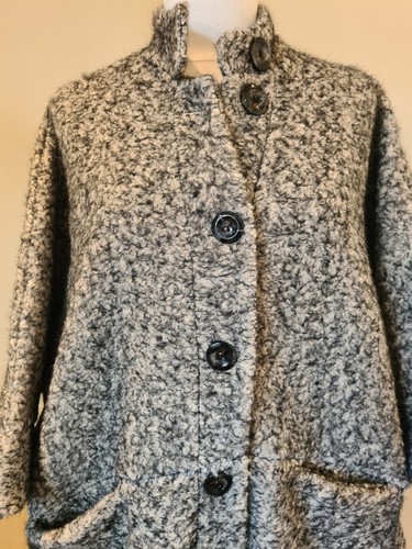 Made In Italy Coat Lagenlook soft Wool with buttons Mocha One Size UK 14-22 - Picture 8 of 18