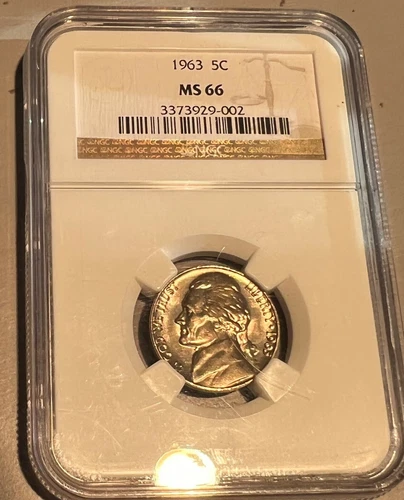 1963 5C Jefferson Nickel NGC MS66
