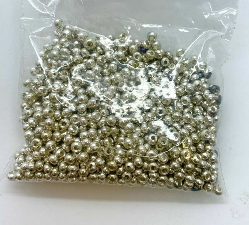 50 Stück Perlen für Fliegenbinden, Vermessingt, Silber, 2mm, 2.3mm, 3mm, 3,5mm - Bild 4 von 5