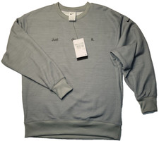 Nike Womens Therma Fit "Just Do It" Oversized Crewneck Sweatshirt Gray Sz XS 55