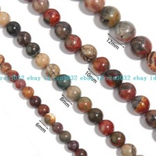6/8/10/12mm Multicolor Picasso Jasper Gemstone Round Loose Beads Strand 15''