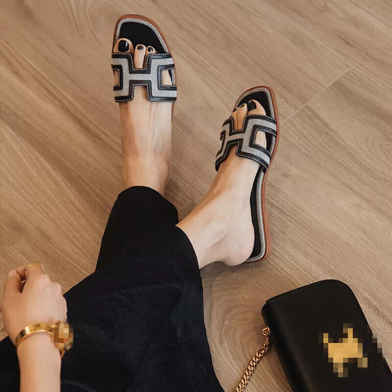 PANTOFOLA D’ORO Sandali ciabatte ciabatte basse estive da spiaggia Holiday da donna in pelle mulo UK