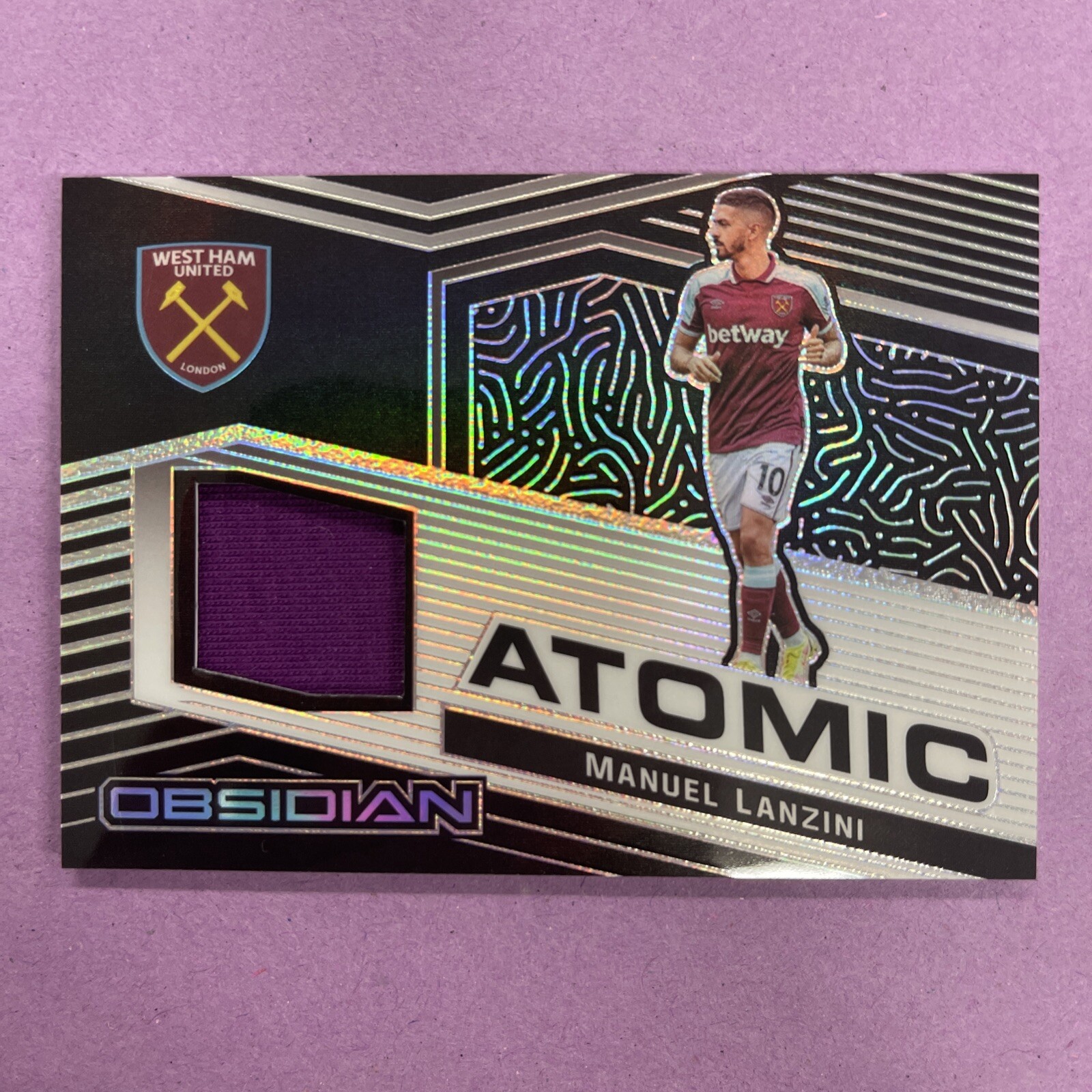 2021-22 Panini Obsidian Manuel Lanzini ATOMIC MATERIAL RELIC /149 WEST-HAM C2