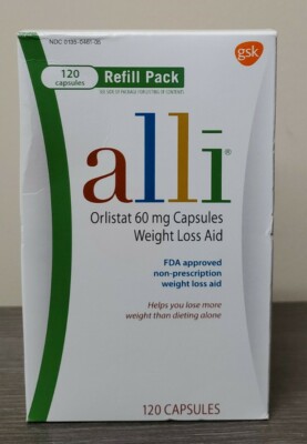 Exp 8/25 Alli-Orlistat Weight Loss Pills Fat Burner 120Ct Exp 8/25