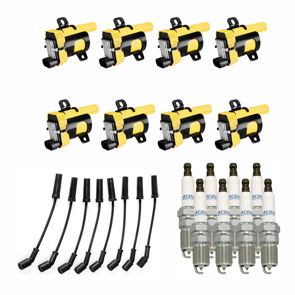 Round Ignition Coil  41-962 Spark Plug  Wire set For Chevrolet GMC