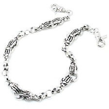 DK Close Skeleton Hand Biker Trucker Key Jean Wallet Chain 24" Silver CS03