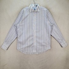 Robert Graham Blue Polka Dot Striped Long Sleeve Button Up Shirt Mens Size L