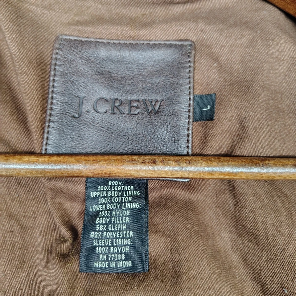 J.Crew Jacket Mens Large Brown 100% Leather Suede Thinsulate Cowboy Western - Image 4 of 4