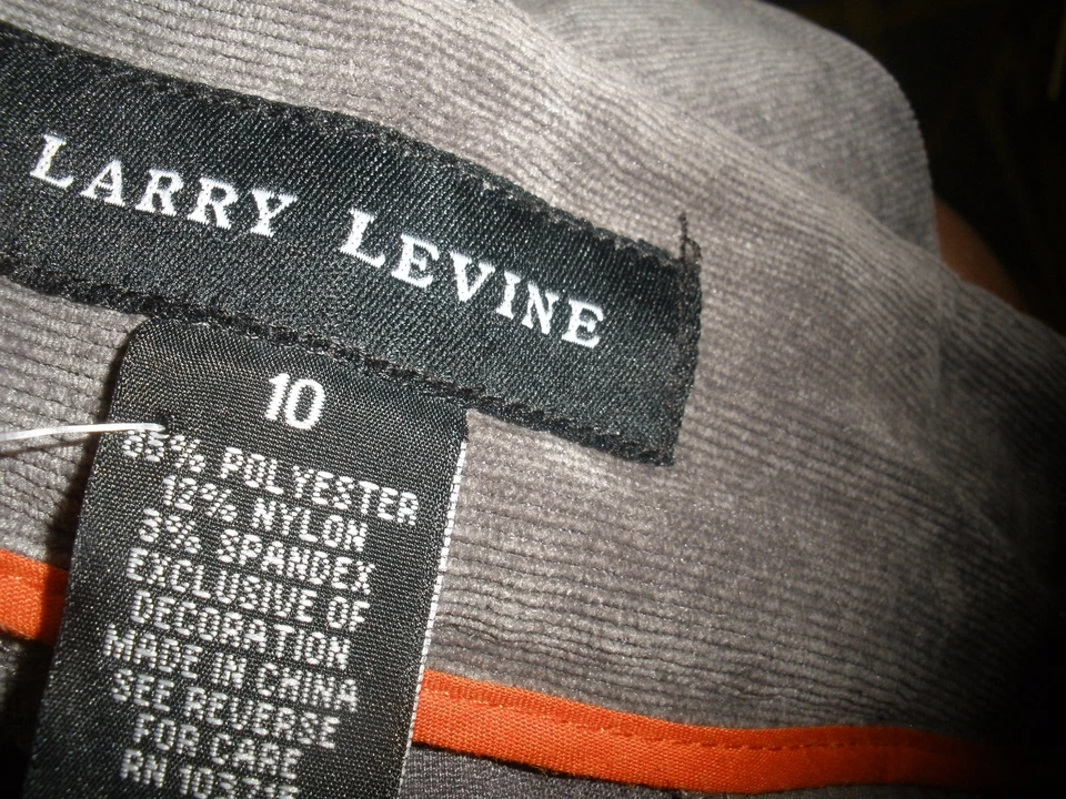 Larry Levine Pantalón Pana Gris Mujer Talla 10 Foto 4 de 4