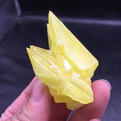 Natural Sulfur Sulphur Quartz Crystal Cluster Specimen Reiki Raw Gemstone 1Pc