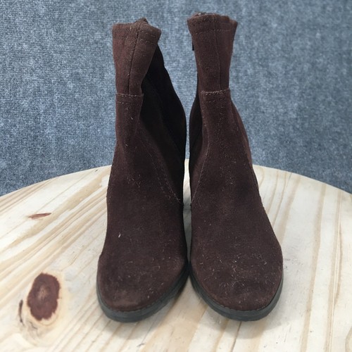 Carlos Santana Boots Womens 9.5 M Amarillo Ankle Booties Brown Leather Zip Heels - Picture 3 of 17