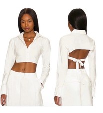 NWT FREE PEOPLE Cropped Open Back Ellen Top in Ivory Sz. Large RARE!