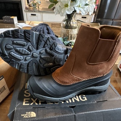 The North Face Chilkat Men s Waterproof Pull-On Snow Boots Brown/Black US 9