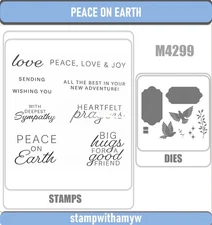 PEACE ON EARTH Cutting Dies and  Stamps Scrapbook DIY Greeting Card Handmade