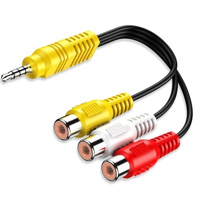 Video AV Component Adapter Cable Replacement For TCL TV 3 RCA To 3.5mm Jack
