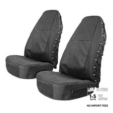 TIROL Waterproof Front Seat Covers High Back Seat Cover Bucket Black - 2 Pack