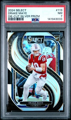 2024 PANINI SELECT DIE-CUT SILVER PRIZM #113 DRAKE MAYE ROOKIE RC PSA 7