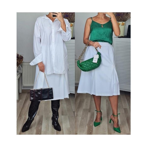 Women COS Skirt White Polyester 42 / XL / 50