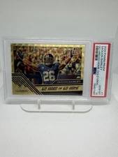 PSA 10 SAQUON BARKLEY GOLD VINYL PRIZM "Go Hard Or Go Home" 5/5 RECORD BREAKER!!