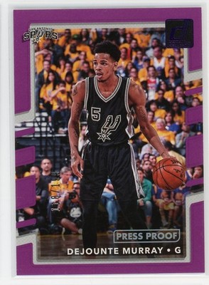 2017-18 Panini Donruss Dejounte Murray Purple Press Proof #135 #/199 Spurs