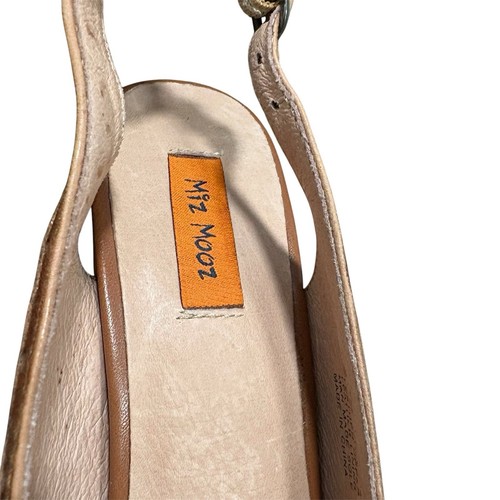 Miz Mooz Damen-Heels 9 braun Leder gepunktet Florentiner Plateau Slingback - Bild 11 von 15