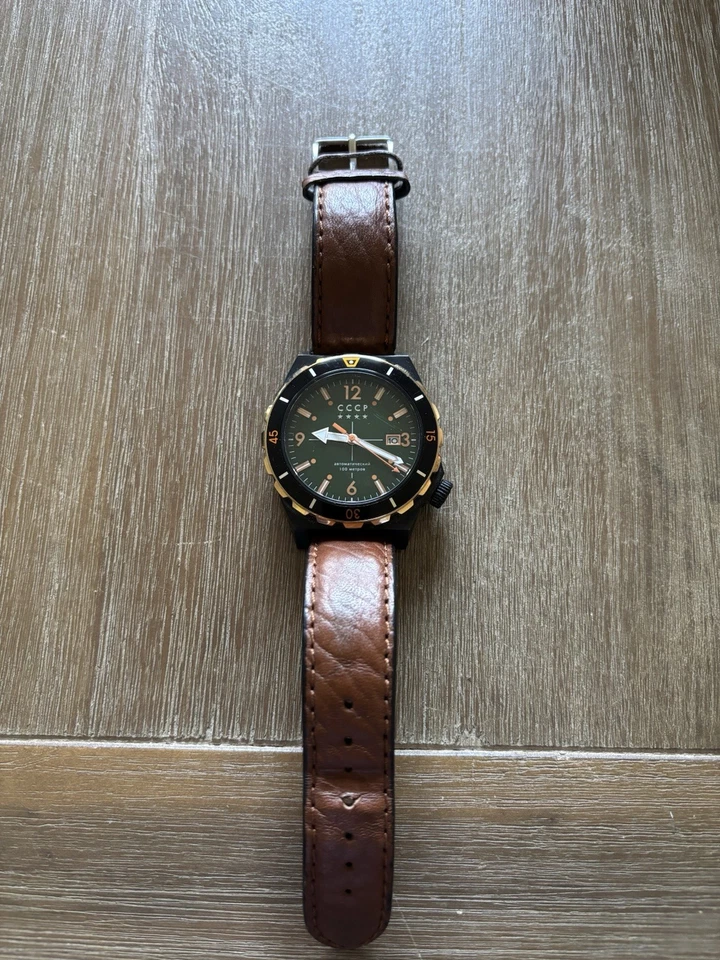 CCCP Aurora Herrenuhr  Automatik SKU CP-7041-4 Russisch Armbanduhr Leder - Bild 1 von 4