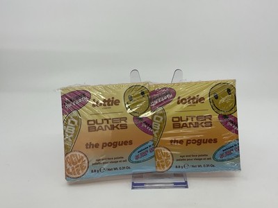 Lottie London Outer Banks Pogues Eyeshadow Palette 7 Colors Pink Gold, 2 Pack